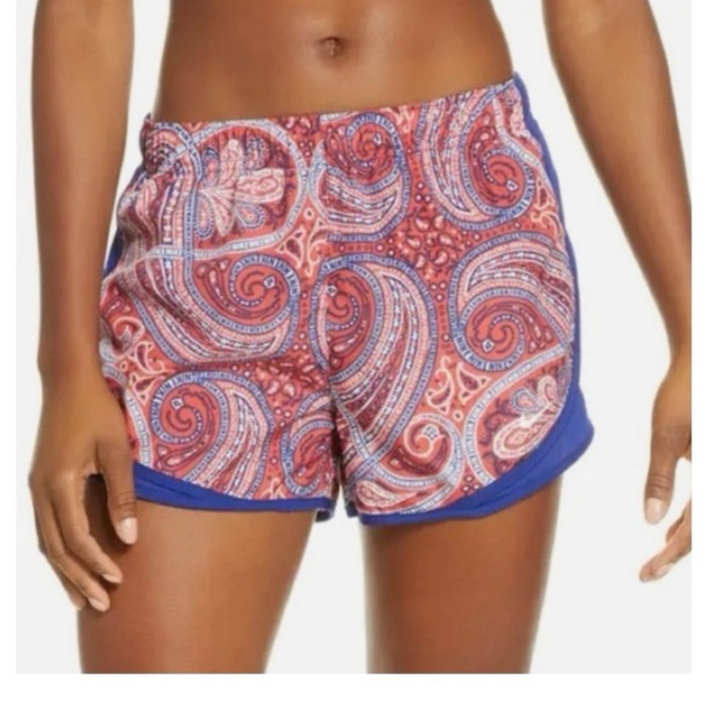 Nike Women’s Dri Fit Red and Blue Paisley Print Shorts